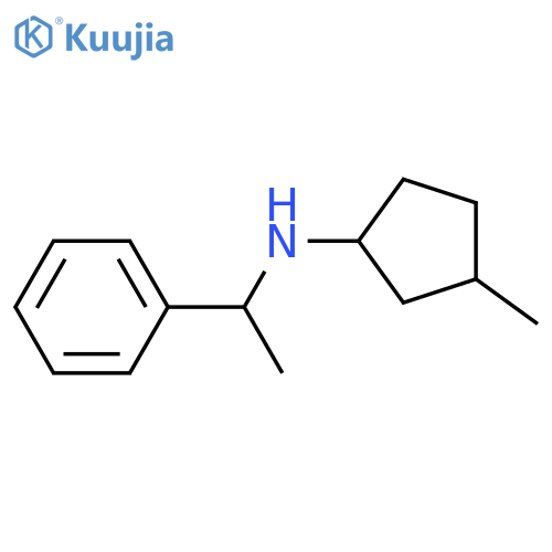 3-methyl-N-(1-phenylethyl)cyclopentan-1-amine structure