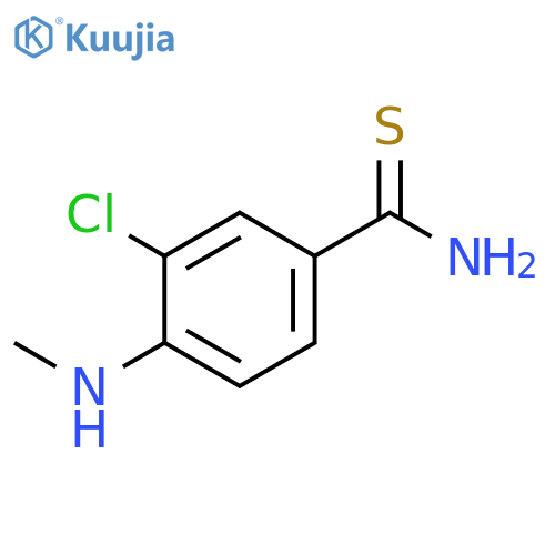 3-chloro-4-(methylamino)benzene-1-carbothioamide structure