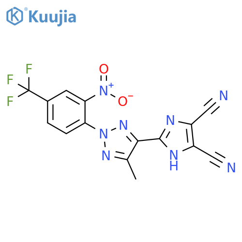 1H-Imidazole-4,5-dicarbonitrile, 2-[5-methyl-2-[2-nitro-4-(trifluoromethyl)phenyl]-2H-1,2,3-triazol-4-yl]- structure