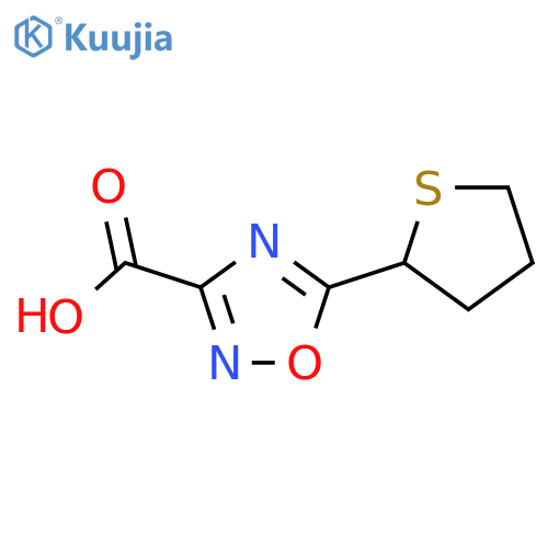 5-(thiolan-2-yl)-1,2,4-oxadiazole-3-carboxylic acid structure