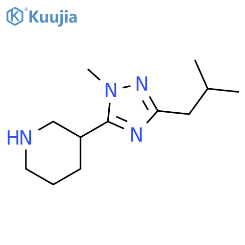 3-1-methyl-3-(2-methylpropyl)-1H-1,2,4-triazol-5-ylpiperidine structure