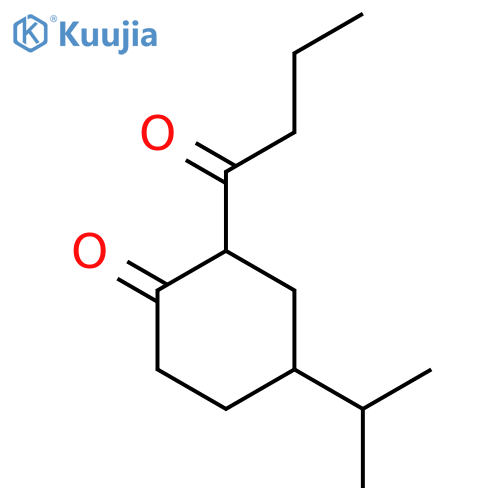 2-butanoyl-4-(propan-2-yl)cyclohexan-1-one structure