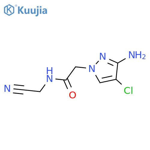 2-(3-amino-4-chloro-1H-pyrazol-1-yl)-N-(cyanomethyl)acetamide structure