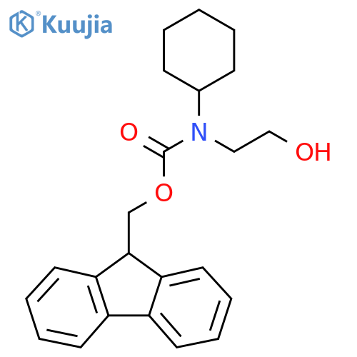(9H-fluoren-9-yl)methyl N-cyclohexyl-N-(2-hydroxyethyl)carbamate structure