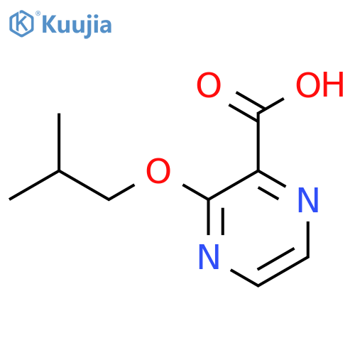 3-(2-methylpropoxy)pyrazine-2-carboxylic acid structure