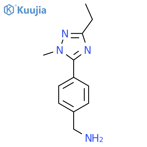 4-(3-ethyl-1-methyl-1H-1,2,4-triazol-5-yl)phenylmethanamine structure