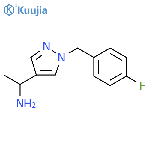 1-{1-[(4-fluorophenyl)methyl]-1H-pyrazol-4-yl}ethan-1-amine structure