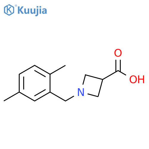 1-[(2,5-dimethylphenyl)methyl]azetidine-3-carboxylic acid structure