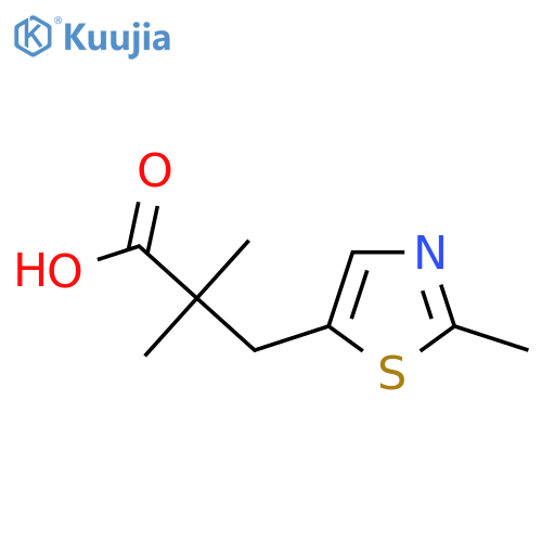 2,2-dimethyl-3-(2-methyl-1,3-thiazol-5-yl)propanoic acid structure