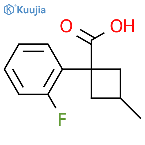 1-(2-fluorophenyl)-3-methylcyclobutane-1-carboxylic acid, Mixture of diastereomers structure
