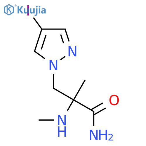 3-(4-iodo-1H-pyrazol-1-yl)-2-methyl-2-(methylamino)propanamide structure