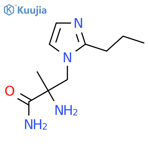 2-amino-2-methyl-3-(2-propyl-1H-imidazol-1-yl)propanamide structure