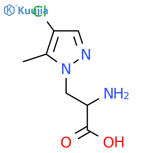 2-Amino-3-(4-chloro-5-methyl-1h-pyrazol-1-yl)propanoic acid structure