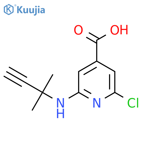 2-chloro-6-(2-methylbut-3-yn-2-yl)aminopyridine-4-carboxylic acid structure