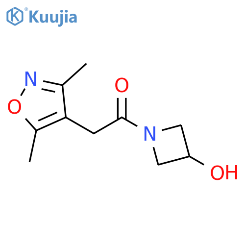 2-(3,5-dimethylisoxazol-4-yl)-1-(3-hydroxyazetidin-1-yl)ethan-1-one structure