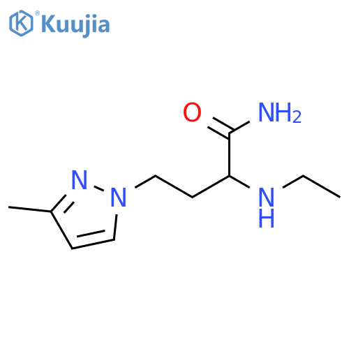 2-(ethylamino)-4-(3-methyl-1H-pyrazol-1-yl)butanamide structure