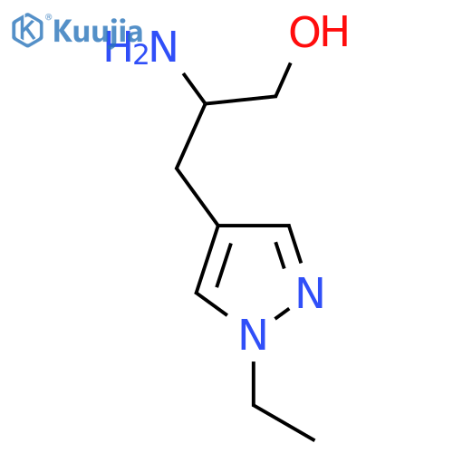 2-amino-3-(1-ethyl-1H-pyrazol-4-yl)propan-1-ol structure
