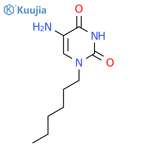 5-amino-1-hexyl-1,2,3,4-tetrahydropyrimidine-2,4-dione structure