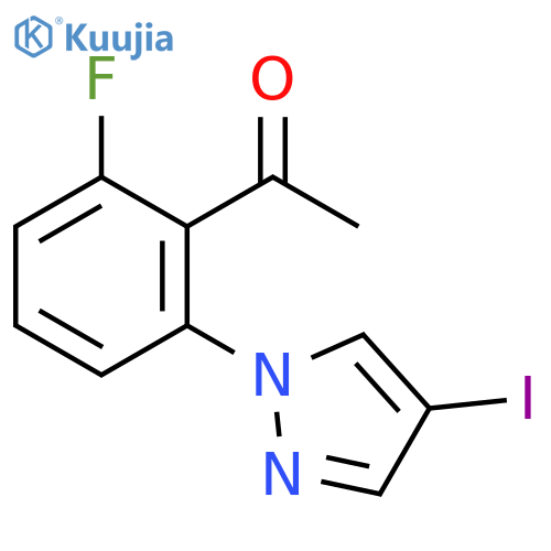 1-2-fluoro-6-(4-iodo-1H-pyrazol-1-yl)phenylethan-1-one structure