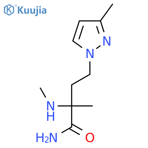 2-methyl-4-(3-methyl-1H-pyrazol-1-yl)-2-(methylamino)butanamide structure