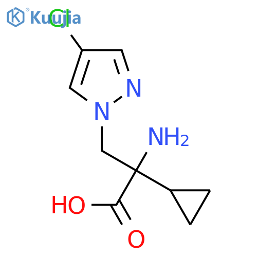 2-amino-3-(4-chloro-1H-pyrazol-1-yl)-2-cyclopropylpropanoic acid structure