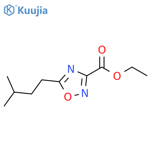 ethyl 5-(3-methylbutyl)-1,2,4-oxadiazole-3-carboxylate structure