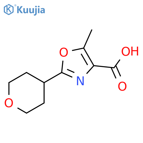 5-methyl-2-(oxan-4-yl)-1,3-oxazole-4-carboxylic
acid structure