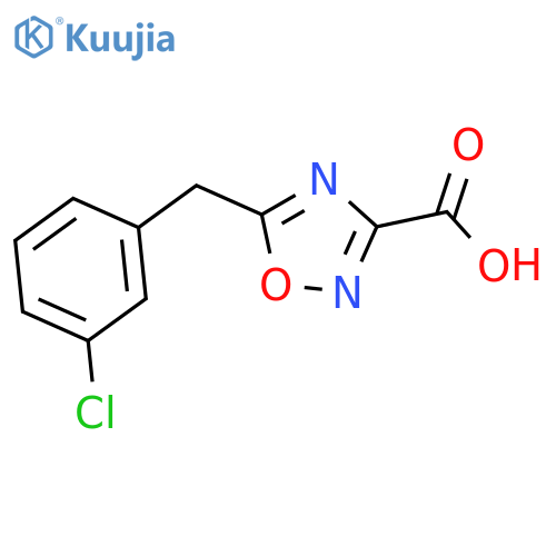 5-(3-chlorophenyl)methyl-1,2,4-oxadiazole-3-carboxylic acid structure