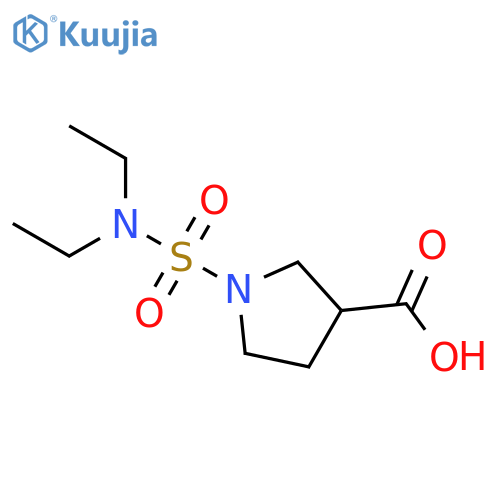 1-(diethylsulfamoyl)pyrrolidine-3-carboxylic acid structure