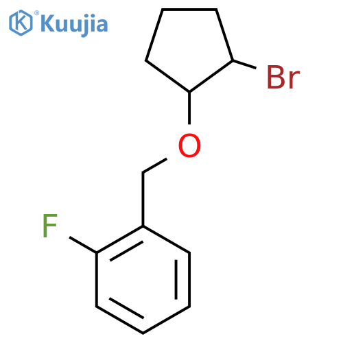 1-{(2-bromocyclopentyl)oxymethyl}-2-fluorobenzene structure