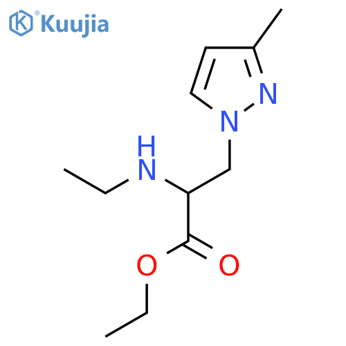 ethyl 2-(ethylamino)-3-(3-methyl-1H-pyrazol-1-yl)propanoate structure