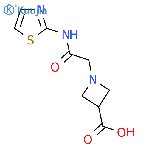 1-{[(1,3-Thiazol-2-yl)carbamoyl]methyl}azetidine-3-carboxylic acid structure