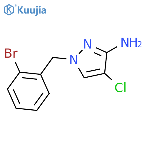 1-(2-bromophenyl)methyl-4-chloro-1H-pyrazol-3-amine structure
