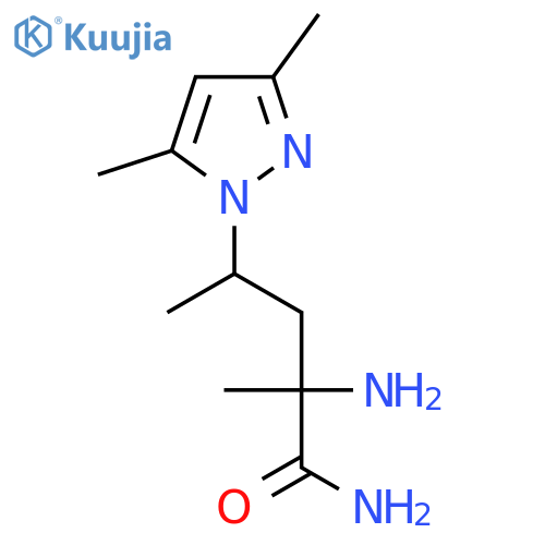 2-amino-4-(3,5-dimethyl-1H-pyrazol-1-yl)-2-methylpentanamide structure