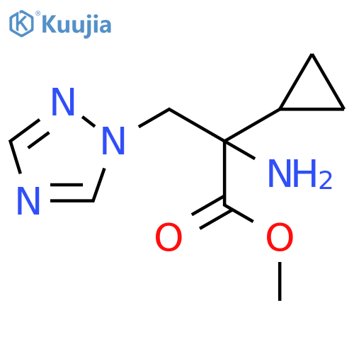 methyl 2-amino-2-cyclopropyl-3-(1H-1,2,4-triazol-1-yl)propanoate structure