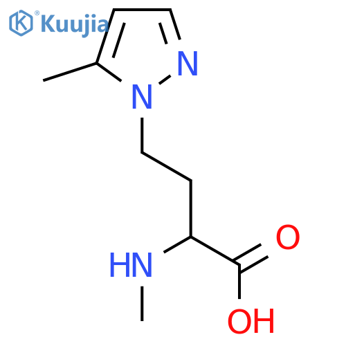 4-(5-methyl-1H-pyrazol-1-yl)-2-(methylamino)butanoic acid structure