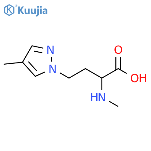 4-(4-methyl-1H-pyrazol-1-yl)-2-(methylamino)butanoic acid structure