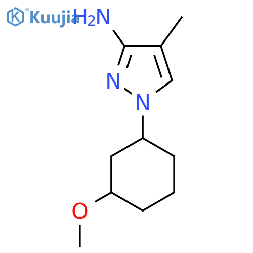 1-(3-methoxycyclohexyl)-4-methyl-1H-pyrazol-3-amine structure