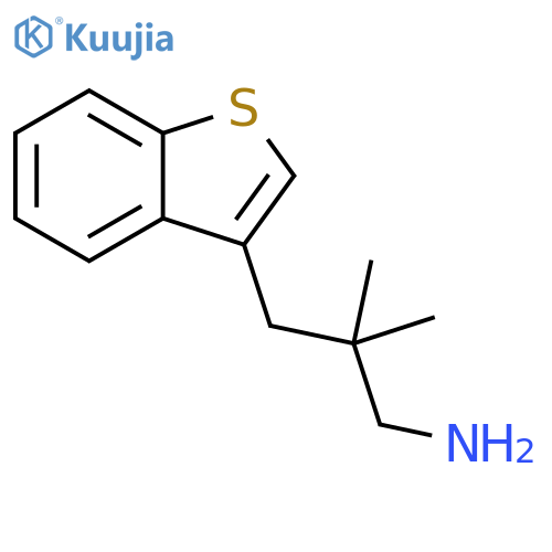 3-(1-benzothiophen-3-yl)-2,2-dimethylpropan-1-amine structure