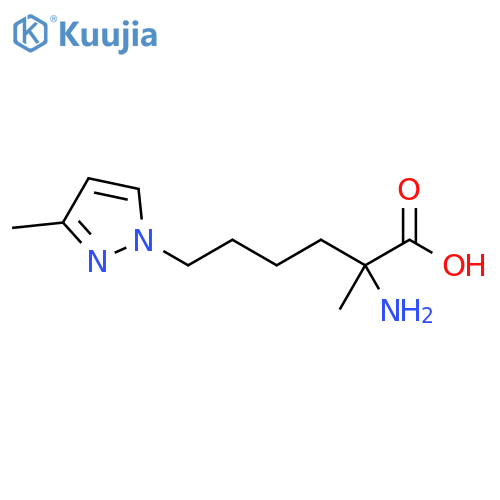 2-amino-2-methyl-6-(3-methyl-1H-pyrazol-1-yl)hexanoic acid structure