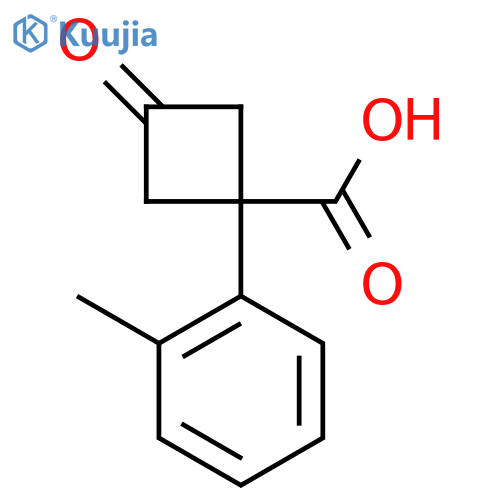 1-(2-Methylphenyl)-3-oxocyclobutane-1-carboxylic acid structure