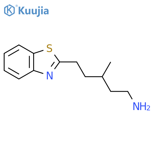 5-(1,3-benzothiazol-2-yl)-3-methylpentan-1-amine structure