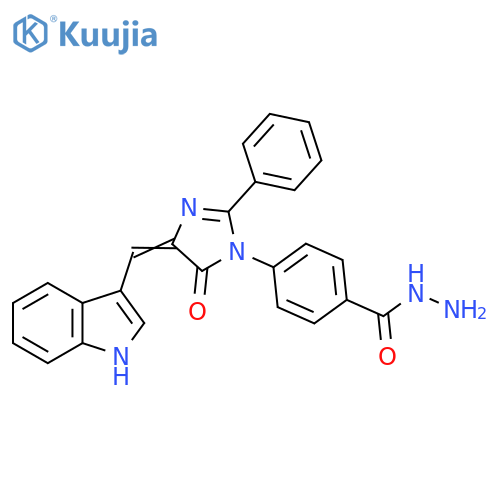 Benzoic acid, 4-[4,5-dihydro-4-(1H-indol-3-ylmethylene)-5-oxo-2-phenyl-1H-imidazol-1-yl]-, hydrazide structure