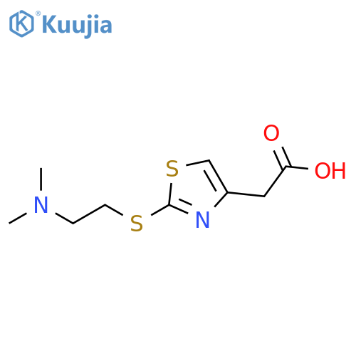 2-(2-{[2-(dimethylamino)ethyl]sulfanyl}-1,3-thiazol-4-yl)acetic acid structure