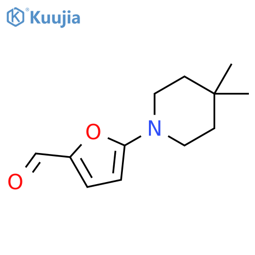 2-Furancarboxaldehyde, 5-(4,4-dimethyl-1-piperidinyl)- structure