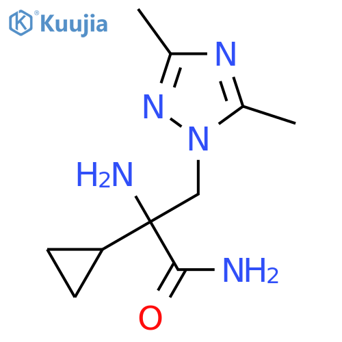 2-amino-2-cyclopropyl-3-(dimethyl-1H-1,2,4-triazol-1-yl)propanamide structure