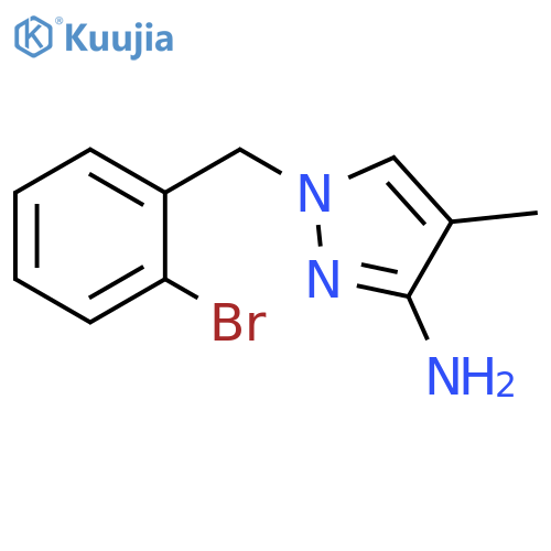 1-(2-bromophenyl)methyl-4-methyl-1H-pyrazol-3-amine structure