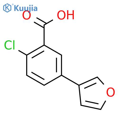 2-Chloro-5-(furan-3-yl)benzoic acid structure