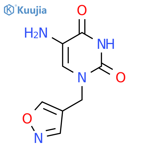 5-amino-1-(1,2-oxazol-4-yl)methyl-1,2,3,4-tetrahydropyrimidine-2,4-dione structure