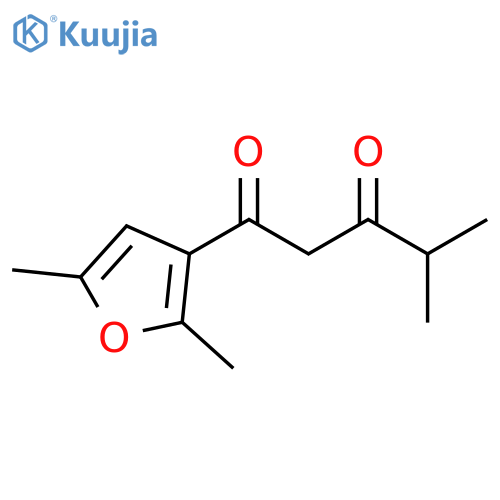 1-(2,5-dimethylfuran-3-yl)-4-methylpentane-1,3-dione structure